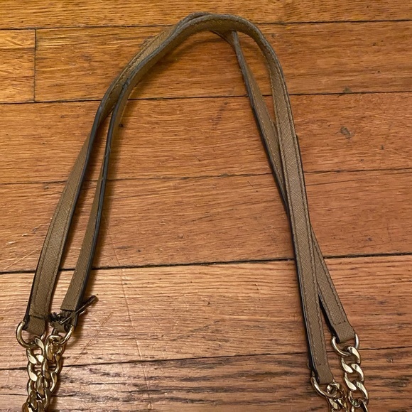 Michael Kors Camel Gold Chained Strap Shoulder Tote